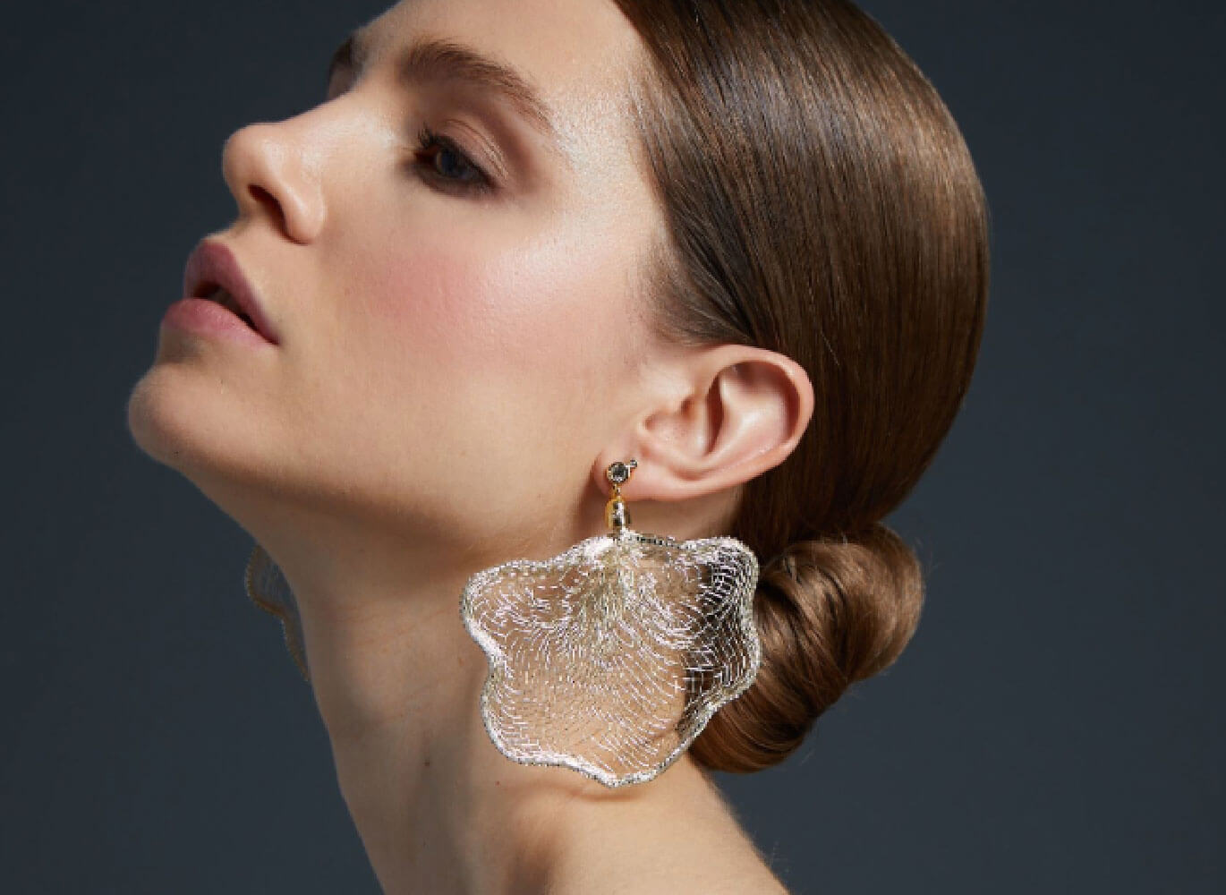 Model wearing Anne Gregory Earrings